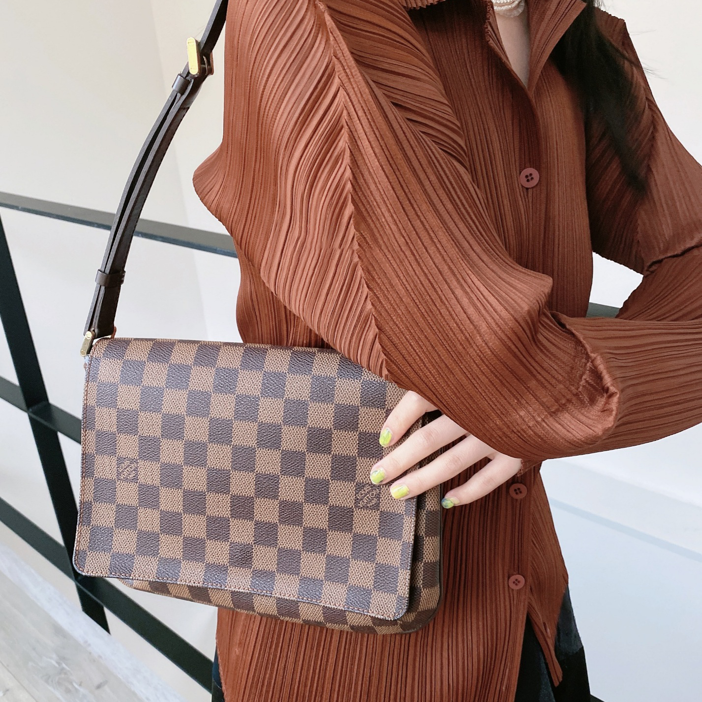Louis Vuitton Damier Ebene Canvas Leather Musette Tango Short Strap  Shoulder Bag at 1stDibs